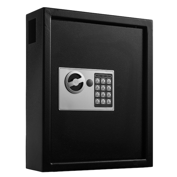Adiroffice 40-Key Steel Digital Electronic Lock Wall-Mount Security Key Cabinet, Black ADI680-40-BLK-MK - main